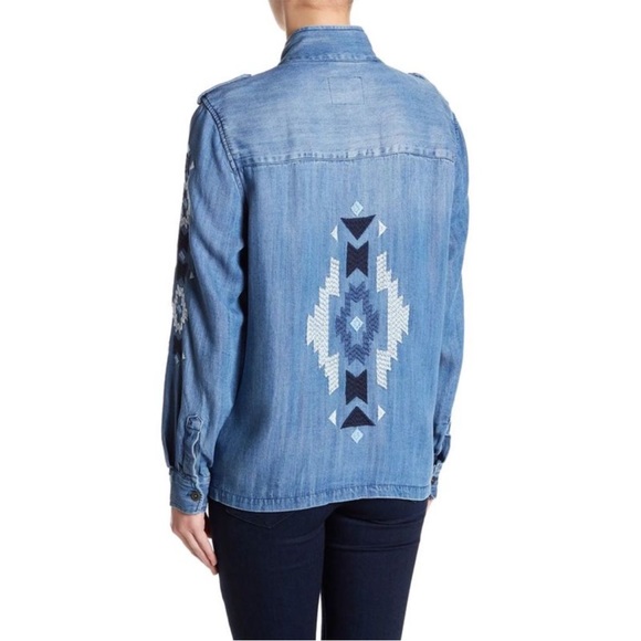 Rails Jackets & Blazers - Rails Embroidered Denim Shirt Jacket